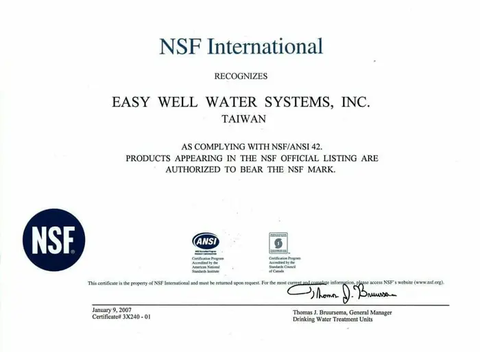 گواهینامه NSF در سال 2010